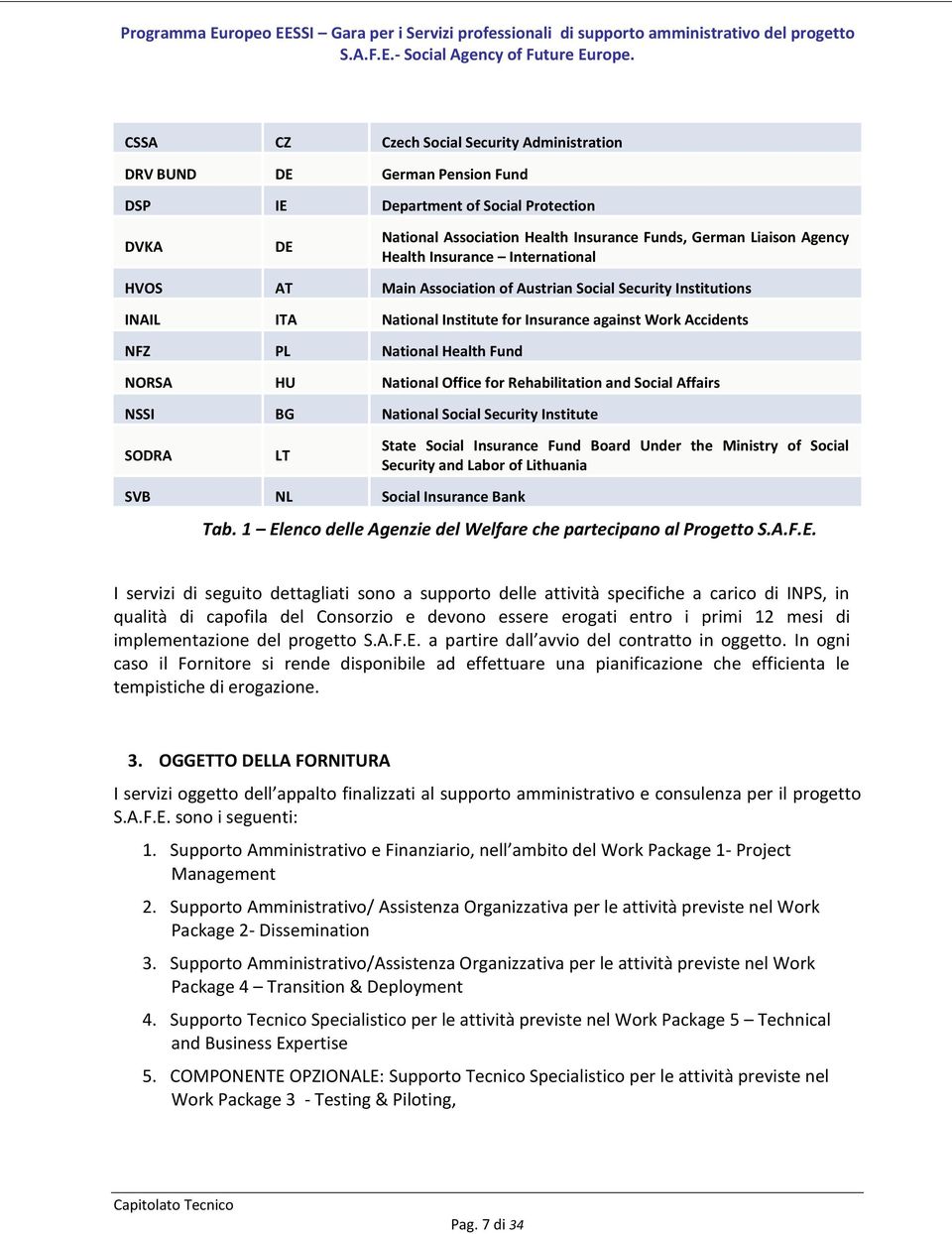 National Office for Rehabilitation and Social Affairs NSSI BG National Social Security Institute SODRA LT State Social Insurance Fund Board Under the Ministry of Social Security and Labor of