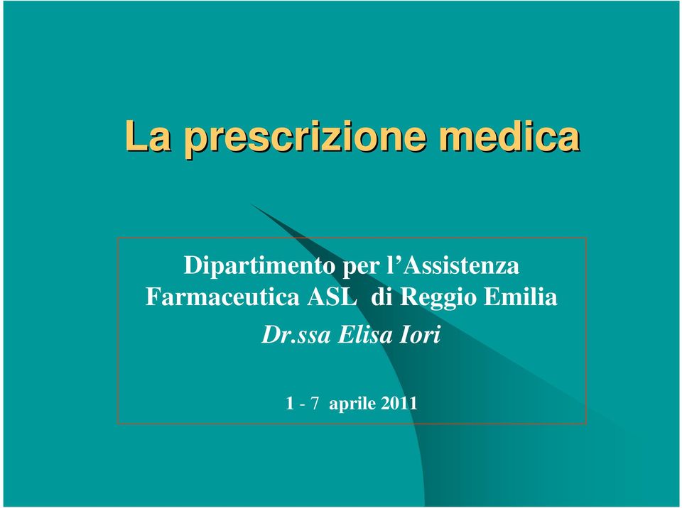 Farmaceutica ASL di Reggio