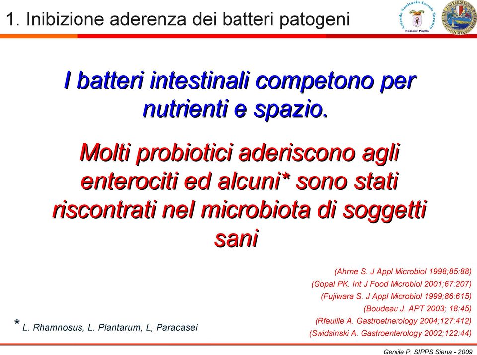 Plantarum, L, Paracasei (Ahrne S. J Appl Microbiol 1998;85:88) (Gopal PK. Int J Food Microbiol 2001;67:207) (Fujiwara S.