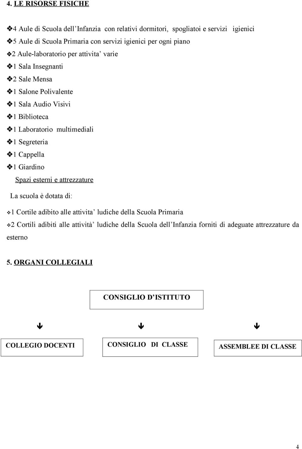 Cappella v1 Giardino Spazi esterni e attrezzature La scuola è dotata di: v1 Cortile adibito alle attivita ludiche della Scuola Primaria v2 Cortili adibiti alle attività