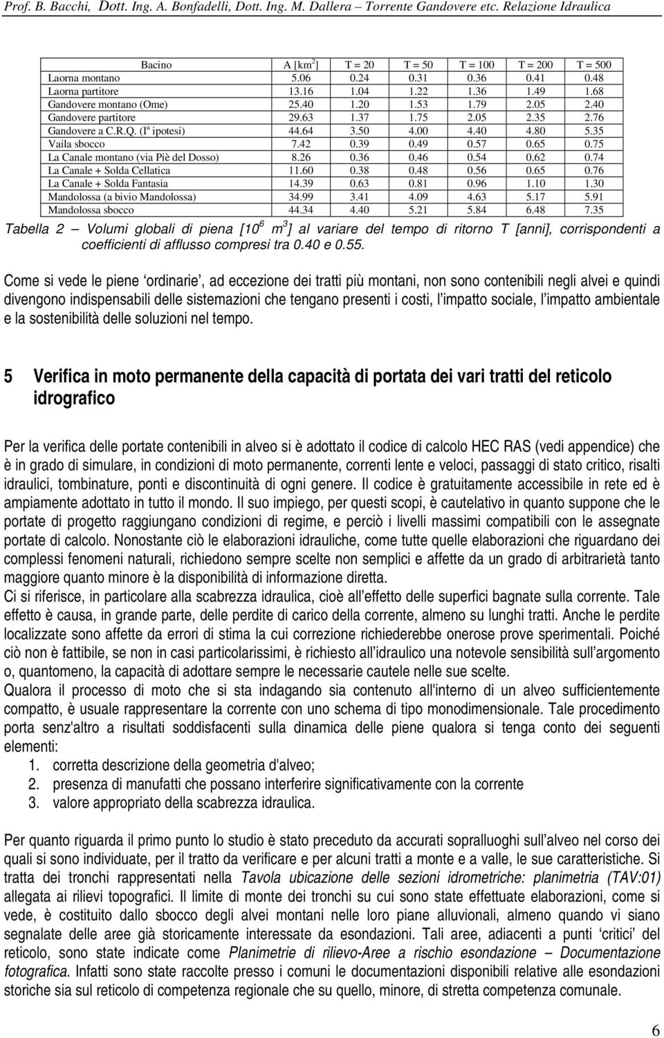 75 La Canale montano (via Piè del Dosso) 8.26 0.36 0.46 0.54 0.62 0.74 La Canale + Solda Cellatica 11.60 0.38 0.48 0.56 0.65 0.76 La Canale + Solda Fantasia 14.39 0.63 0.81 0.96 1.10 1.