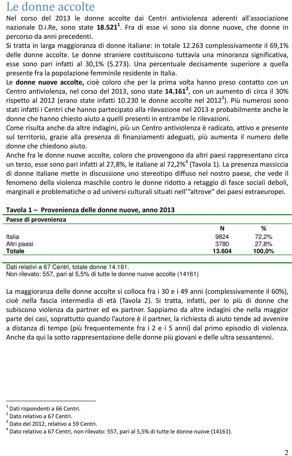 Le donne straniere costituiscono tuttavia una minoranza significativa, esse sono pari infatti al 30,1% (5.273).