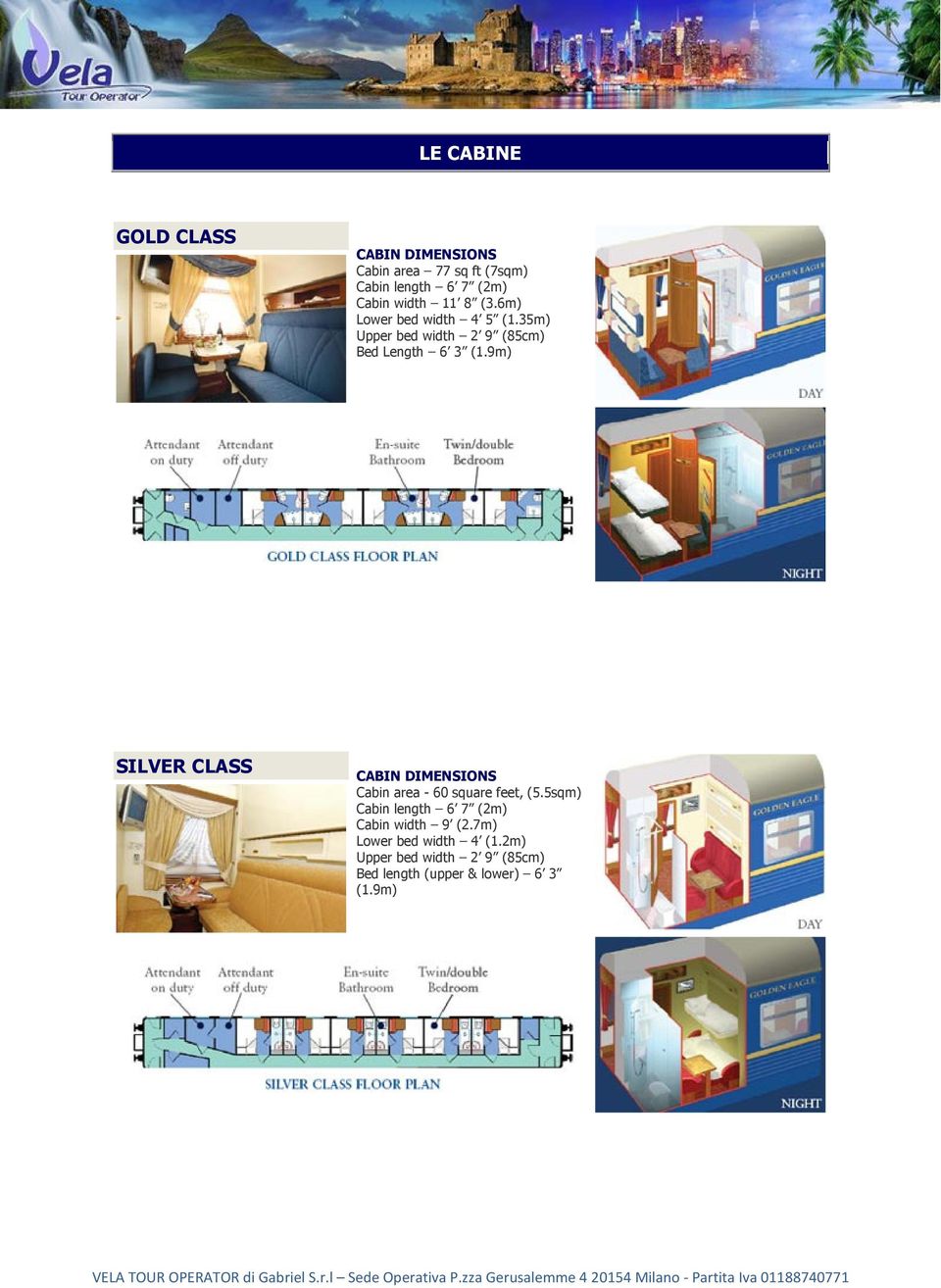 9m) SILVER CLASS CABIN DIMENSIONS Cabin area - 60 square feet, (5.