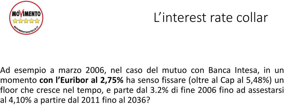 (oltre al Cap al 5,48%) un floor che cresce nel tempo, e parte dal 3.