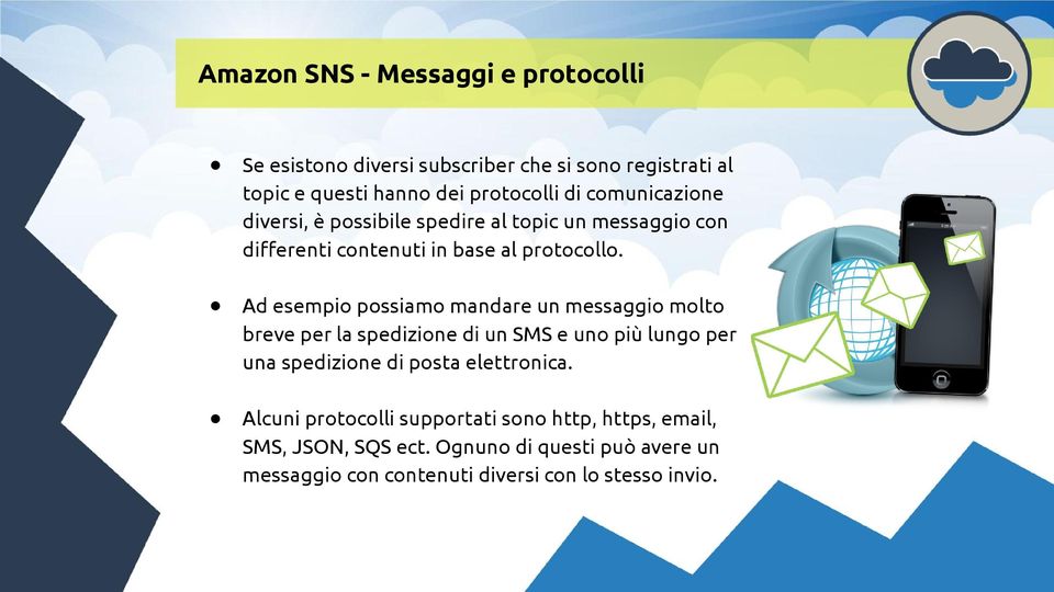 Ad esempio possiamo mandare un messaggio molto breve per la spedizione di un SMS e uno più lungo per una spedizione di posta