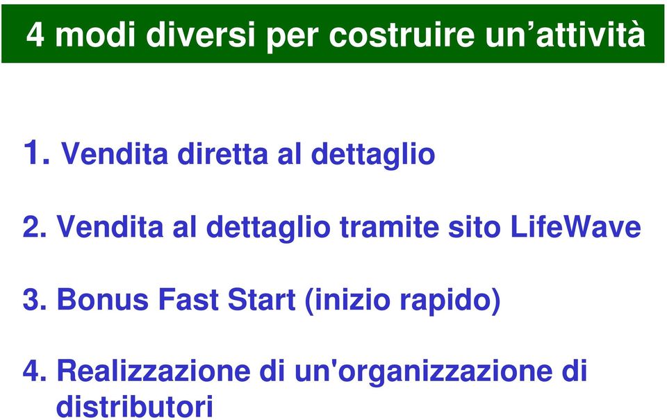 Vendita al dettaglio tramite sito LifeWave 3.