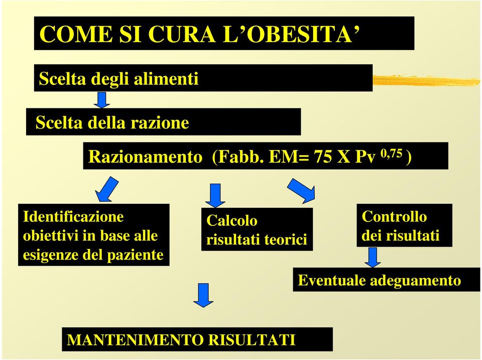 EM= 75 X Pv 0,75 ) Identificazione obiettivi in base alle