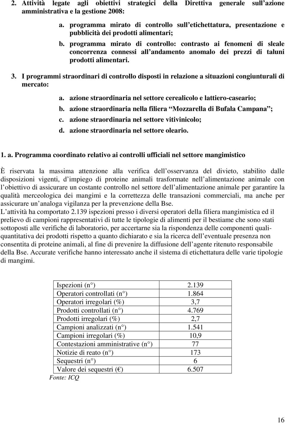 programma mirato di controllo: contrasto ai fenomeni di sleale concorrenza connessi all andamento anomalo dei prezzi di taluni prodotti alimentari. 3.