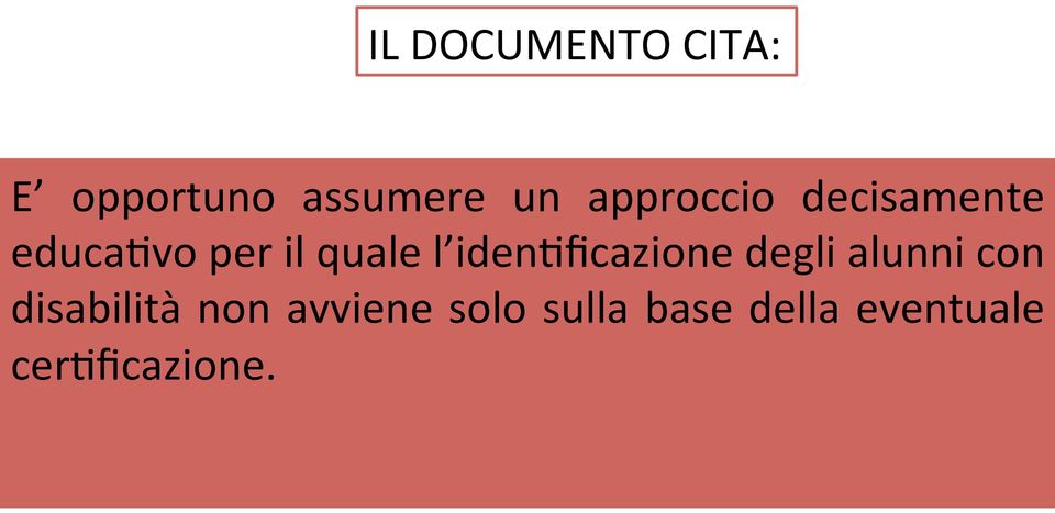 idenmficazione degli alunni con disabilità non