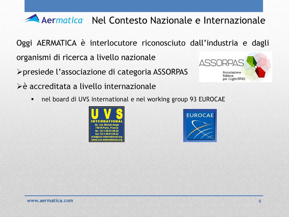 nazionale presiede di categoria ASSORPAS è accreditata a livello