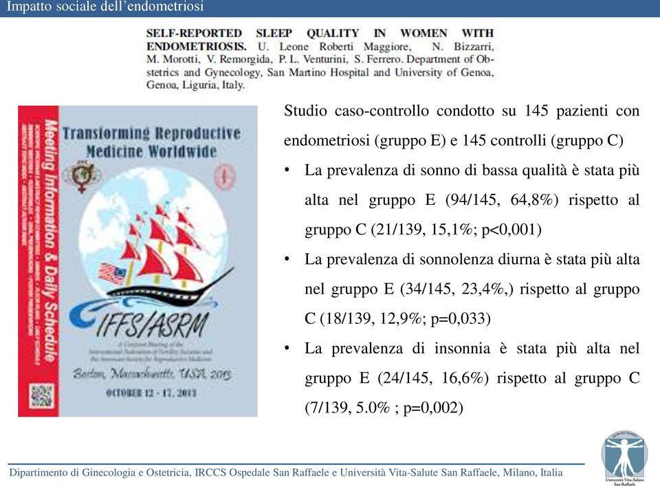 prevalenza di sonnolenza diurna è stata più alta nel gruppo E (34/145, 23,4%,) rispetto al gruppo C (18/139, 12,9%;