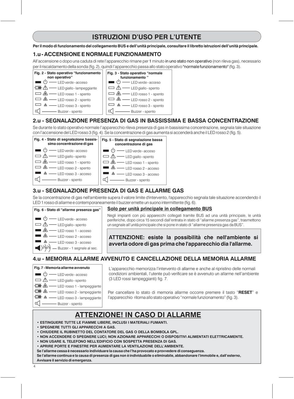 ), quindi l apparecchio passa allo stato operativo "normale funzionamento" (fig. 3). Fig. - Stato operativo funzionamento non operativo Fig. 3 - Stato operativo normale funzionamento!