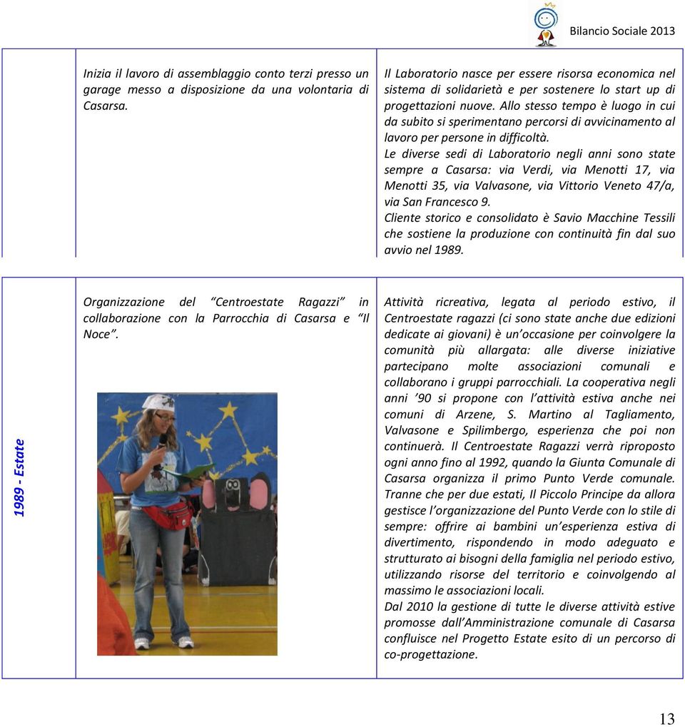 Allo stesso tempo è luogo in cui da subito si sperimentano percorsi di avvicinamento al lavoro per persone in difficoltà.