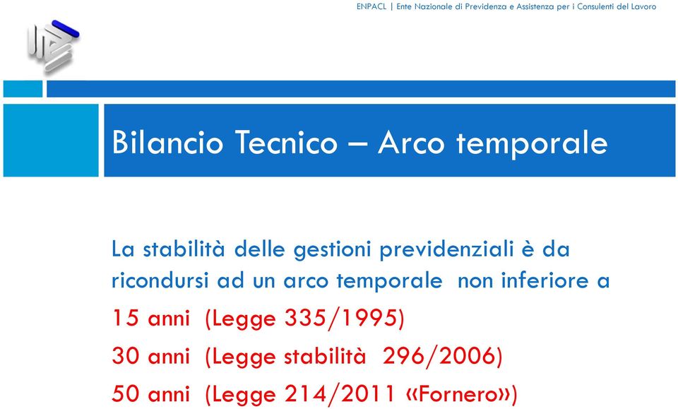 temporale non inferiore a 15 anni (Legge 335/1995) 30