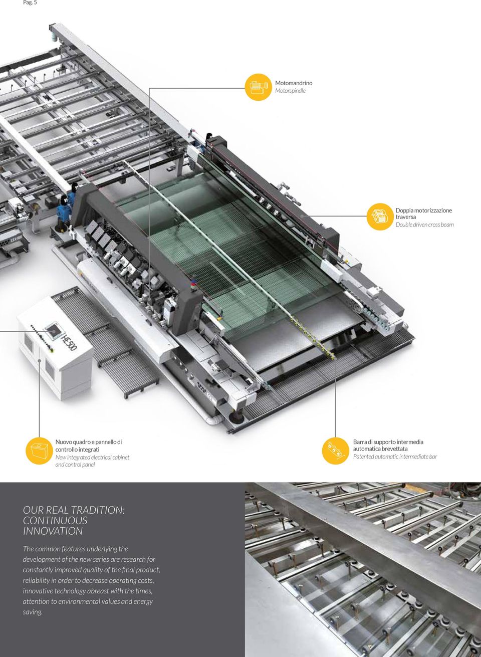 TRDITION: CONTINUOUS INNOVTION The common features underlying the development of the new series are research for constantly improved quality of the