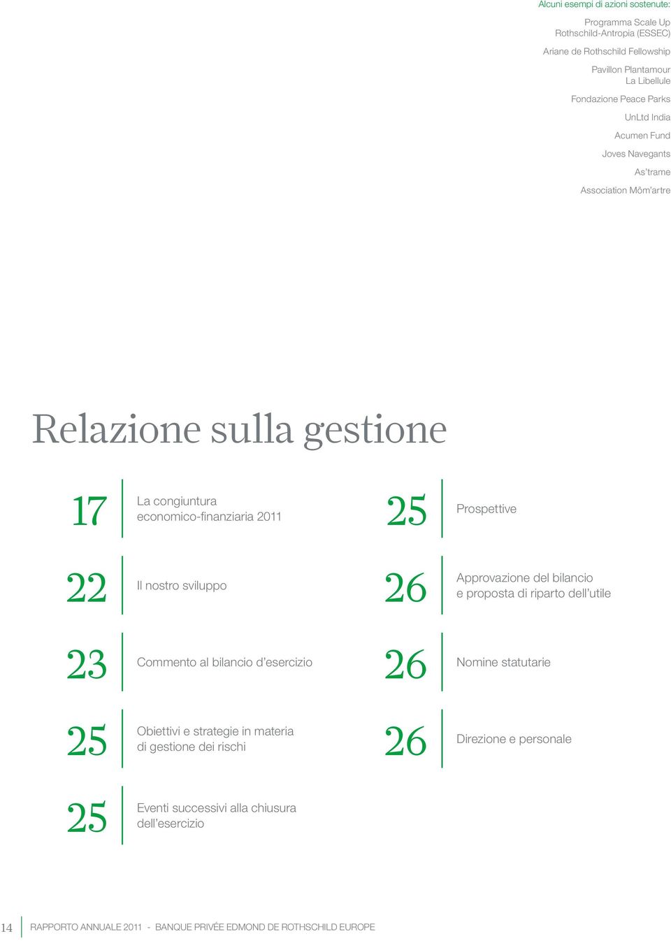 nostro sviluppo 26 23 Commento al bilancio d esercizio 26 Approvazione del bilancio e proposta di riparto dell utile Nomine statutarie 25 25 Obiettivi e strategie in