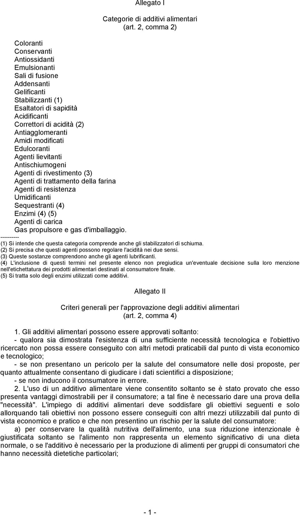 Amidi modificati Edulcoranti Agenti lievitanti Antischiumogeni Agenti di rivestimento (3) Agenti di trattamento della farina Agenti di resistenza Umidificanti Sequestranti (4) Enzimi (4) (5) Agenti