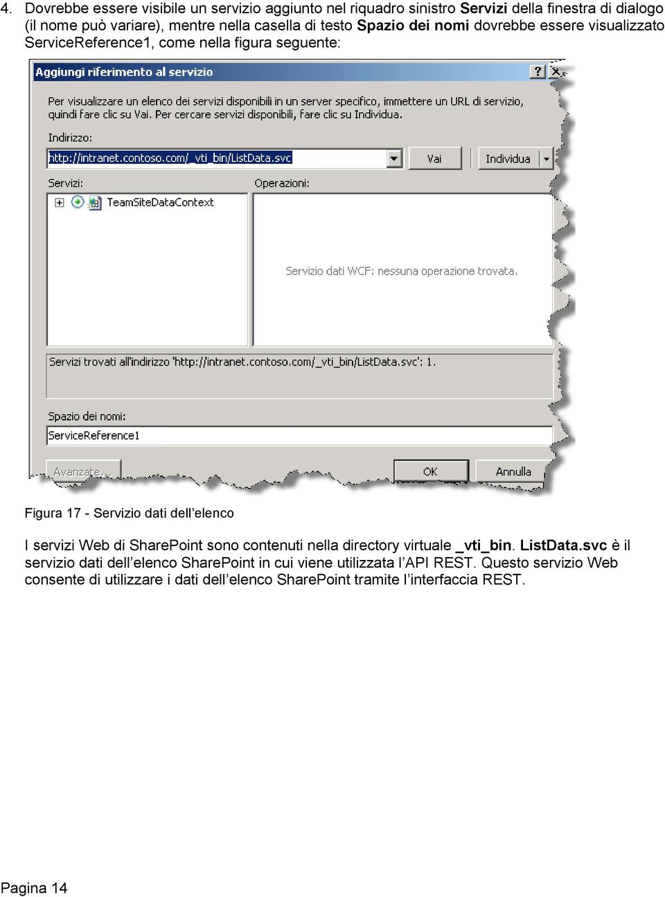 elenco I servizi Web di SharePoint sono contenuti nella directory virtuale _vti_bin. ListData.