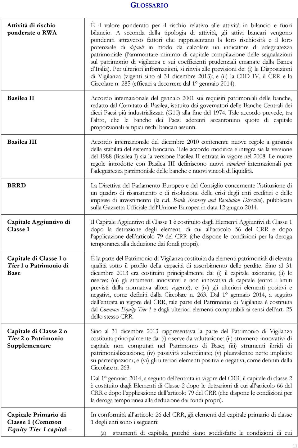 di adeguatezza patrimoniale (l ammontare minimo di capitale compilazione delle segnalazioni sul patrimonio di vigilanza e sui coefficienti prudenziali emanate dalla Banca d Italia).