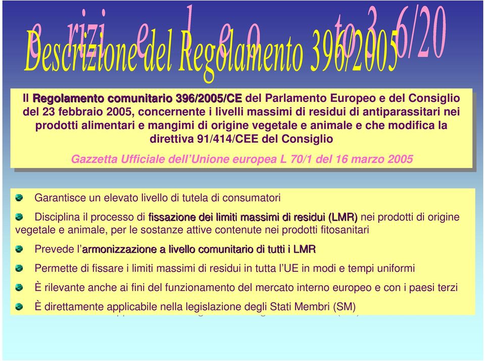 la direttiva direttiva 91/414/CEE del del Consiglio Consiglio Gazzetta Gazzetta Ufficiale Ufficiale dell Unione europea europea L 70/1 70/1 del del 16 16 marzo marzo 2005 2005 Garantisce Garantisce