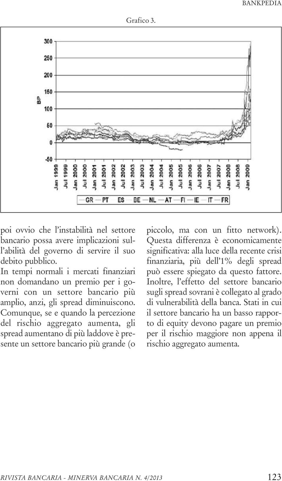 Comunque, se e quando la percezione del rischio aggregato aumenta, gli spread aumentano di più laddove è presente un settore bancario più grande (o piccolo, ma con un fitto network).