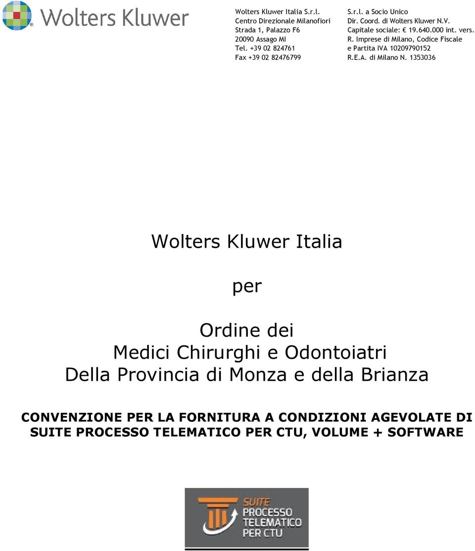 Brianza CONVENZIONE PER LA FORNITURA A CONDIZIONI