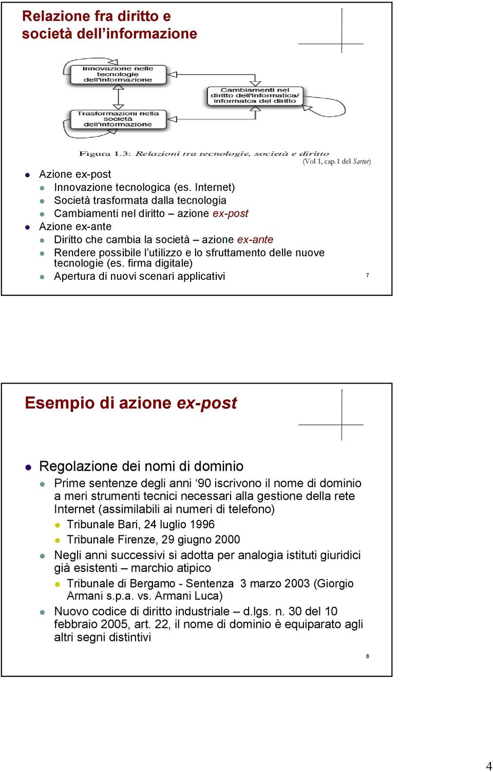 nuove tecnologie (es. firma digitale) Apertura di nuovi scenari applicativi (Vol 1, cap.