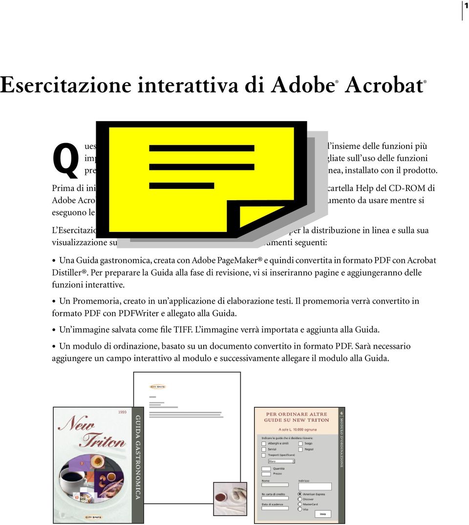 Prima di iniziare, copiare nel disco rigido la cartella Tour, che si trova nella cartella Help del CD-ROM di Adobe Acrobat 4.0.