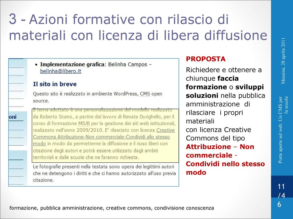 Non commerciale Condividi nello stesso modo formazione, pubblica amministrazione, creative commons,