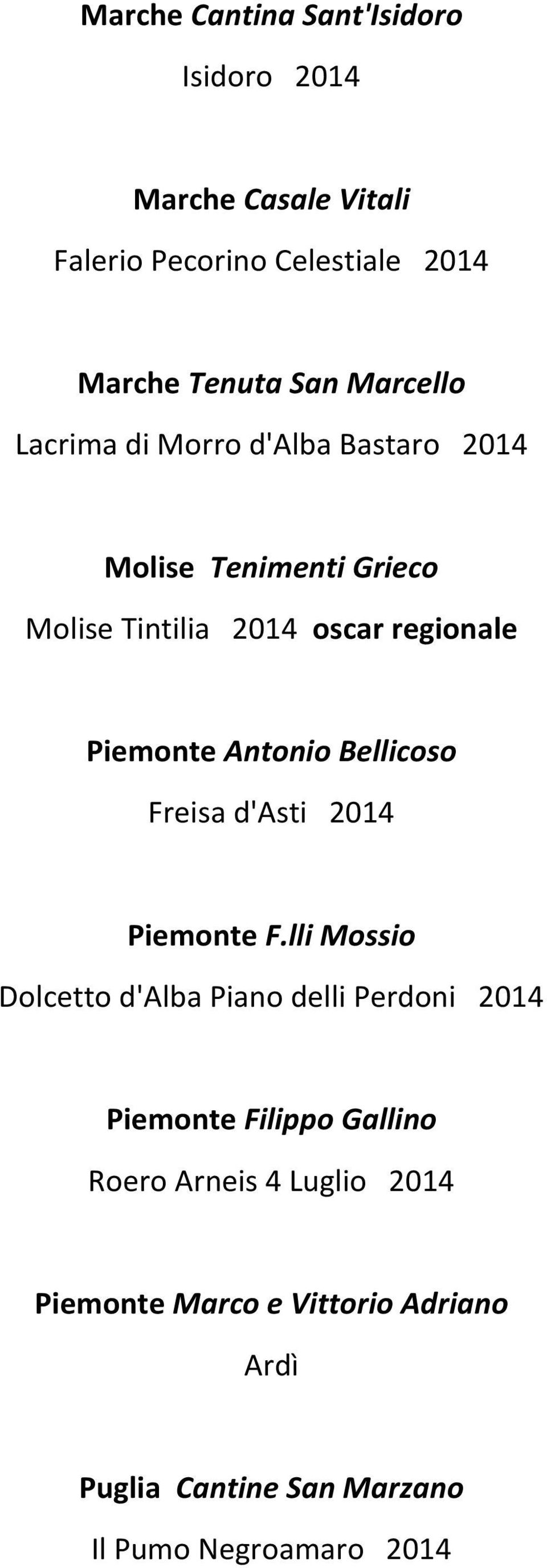 Antonio Bellicoso Freisa d'asti 2014 Piemonte F.