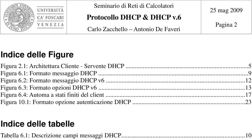 2: Formato messaggio DHCP v6...12 Figura 6.3: Formato opzioni DHCP v6...13 Figura 6.