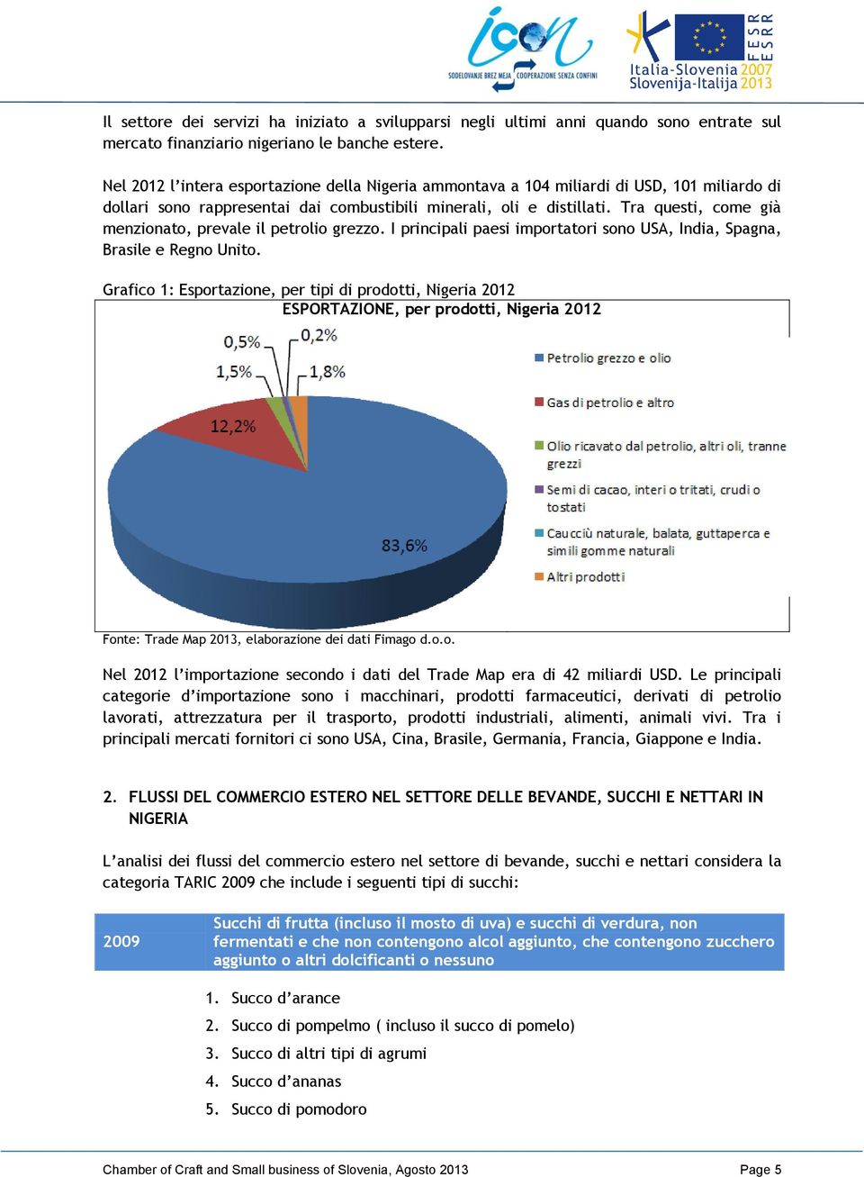 Tra questi, come già menzionato, prevale il petrolio grezzo. I principali paesi importatori sono USA, India, Spagna, Brasile e Regno Unito.