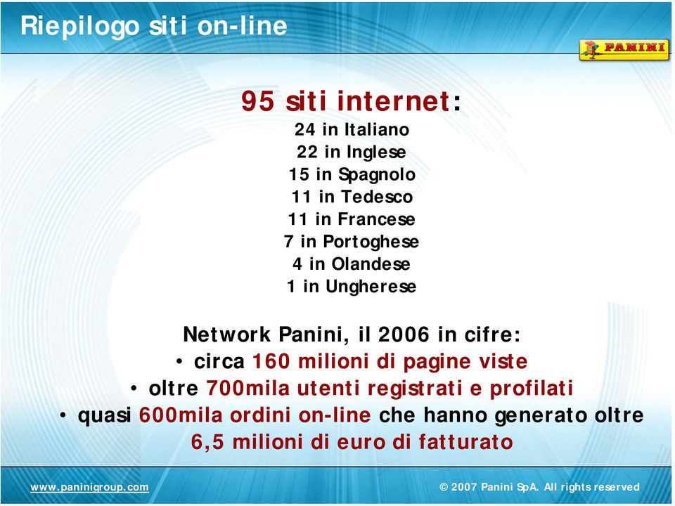 2006 in cifre: circa 160 milioni di pagine viste oltre 700mila utenti registrati e