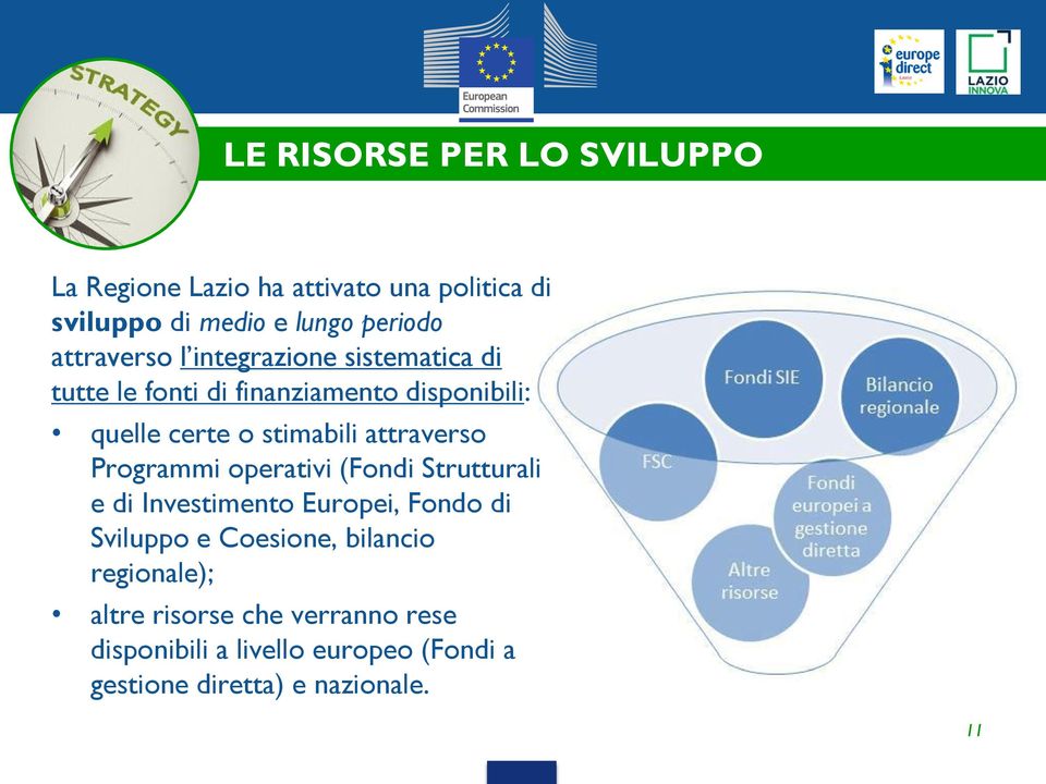 attraverso Programmi operativi (Fondi Strutturali e di Investimento Europei, Fondo di Sviluppo e Coesione,