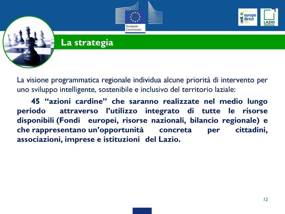 lungo periodo attraverso l utilizzo integrato di tutte le risorse disponibili (Fondi europei, risorse nazionali,