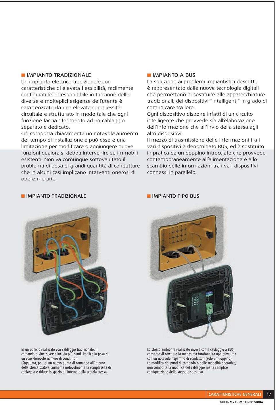 Ciò comporta chiaramente un notevole aumento del tempo di installazione e può essere una limitazione per modificare o aggiungere nuove funzioni qualora si debba intervenire su immobili esistenti.