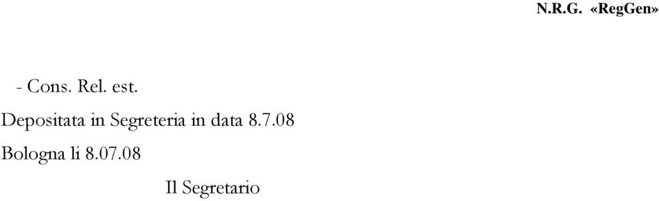 Segreteria in data 8.7.
