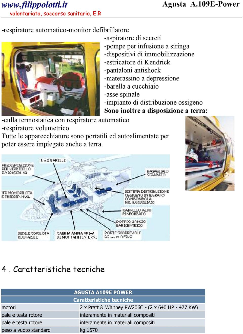 -respiratore volumetrico Tutte le apparecchiature sono portatili ed autoalimentate per poter essere impiegate anche a terra. 4.