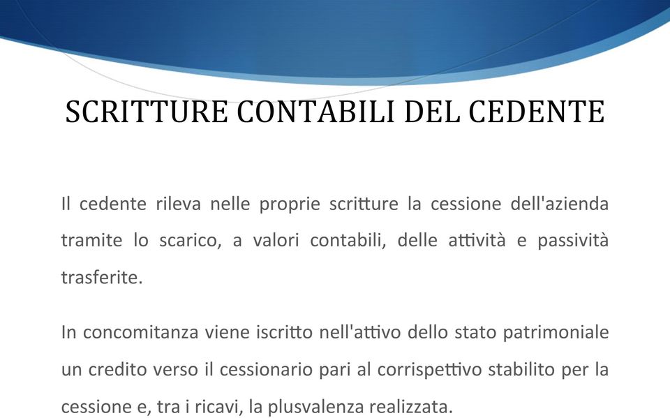 In concomitanza viene iscri:o nell'agvo dello stato patrimoniale un credito verso il