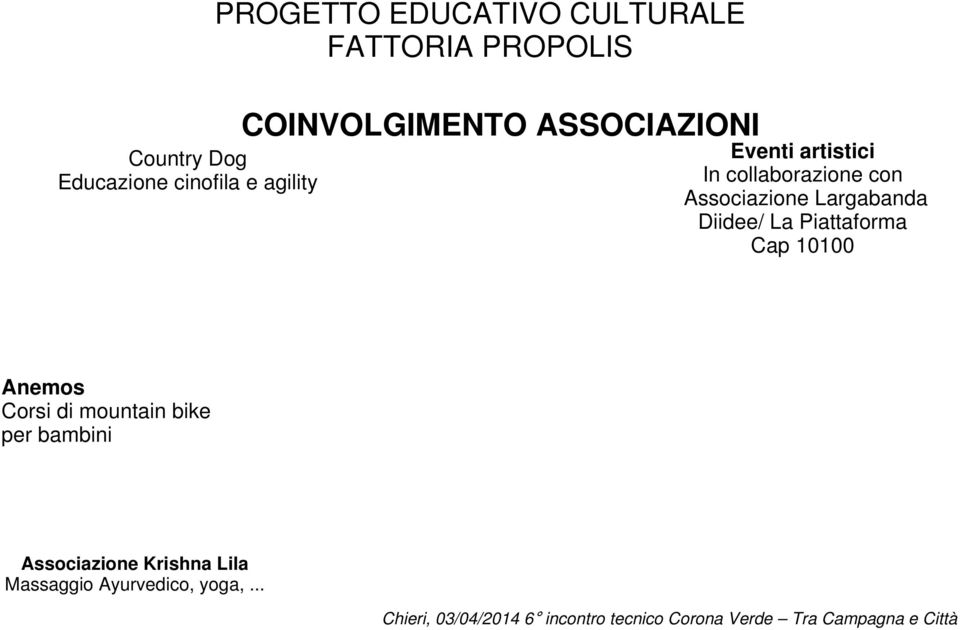 10100 Anemos Corsi di mountain bike per bambini Associazione Krishna Lila Massaggio