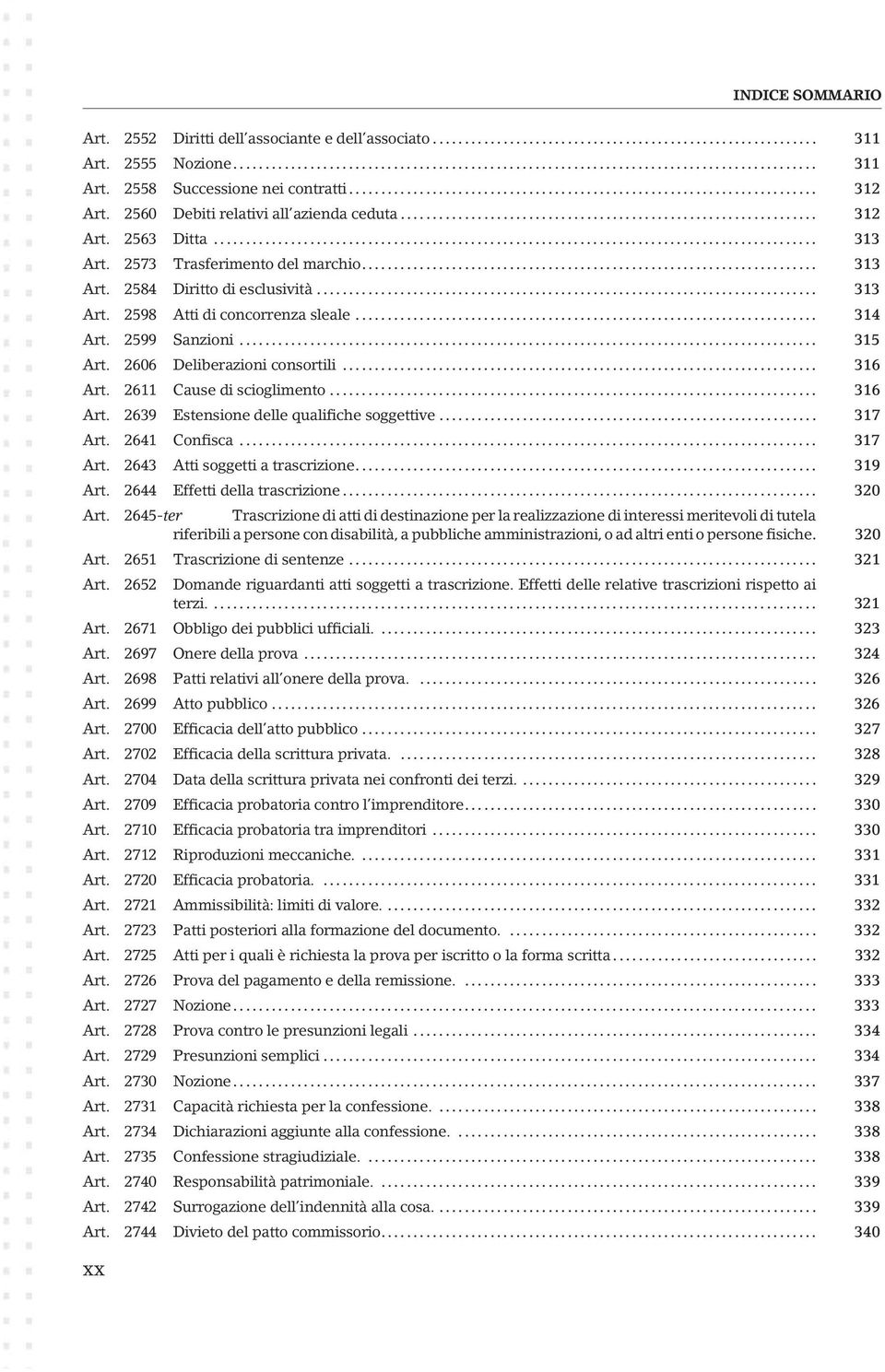 .. 316 Art. 2611 Cause di scioglimento... 316 Art. 2639 Estensione delle qualifiche soggettive... 317 Art. 2641 Confisca... 317 Art. 2643 Atti soggetti a trascrizione... 319 Art.