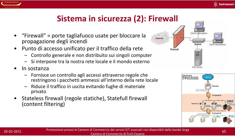 esterno In sostanza Fornisce un controllo agli accessi attraverso regole che restringono i pacchetti ammessi all interno della rete locale