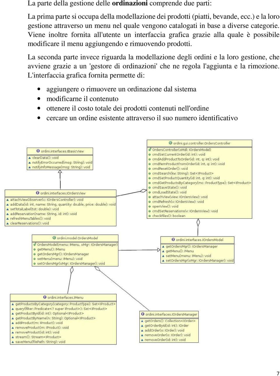 Viene inoltre fornita all'utente un interfaccia grafica grazie alla quale è possibile modificare il menu aggiungendo e rimuovendo prodotti.