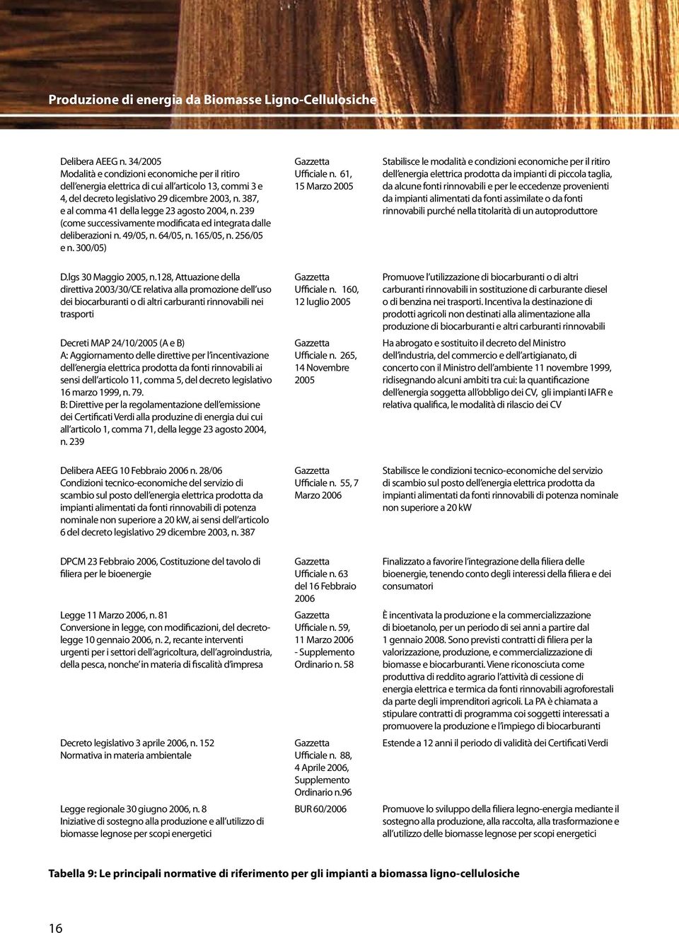 387, e al comma 41 della legge 23 agosto 2004, n. 239 (come successivamente modificata ed integrata dalle deliberazioni n. 49/05, n. 64/05, n. 165/05, n. 256/05 e n. 300/05) Gazzetta Ufficiale n.