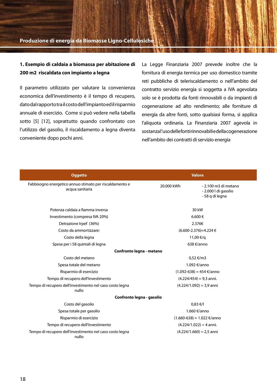 rapporto tra il costo dell impianto ed il risparmio annuale di esercizio.