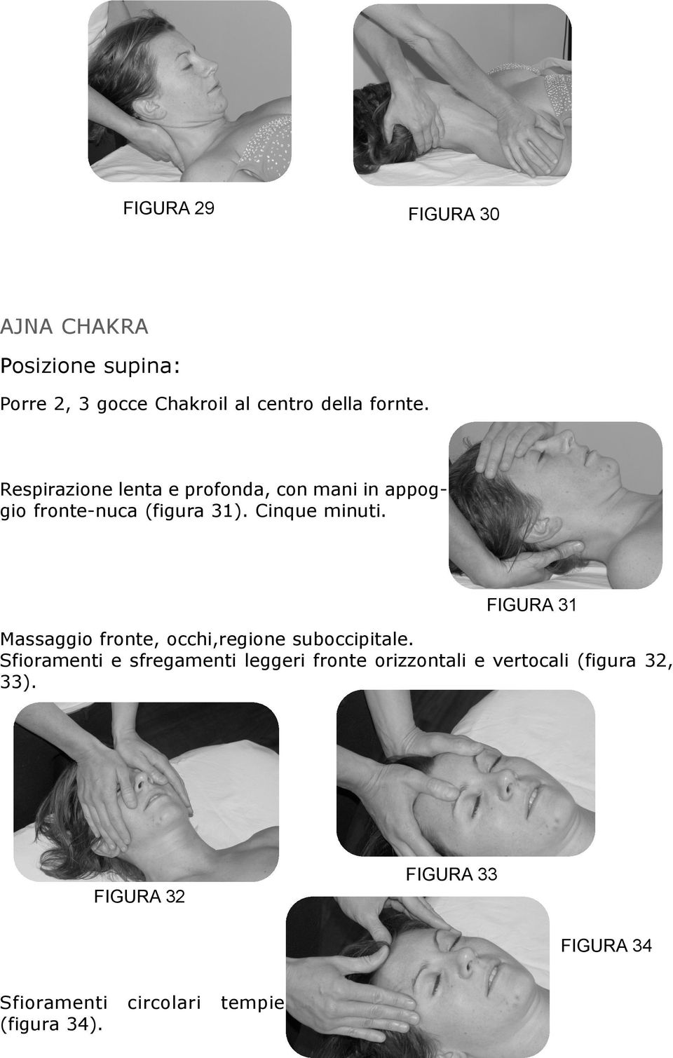 FIGURA 31 Massaggio fronte, occhi,regione suboccipitale.