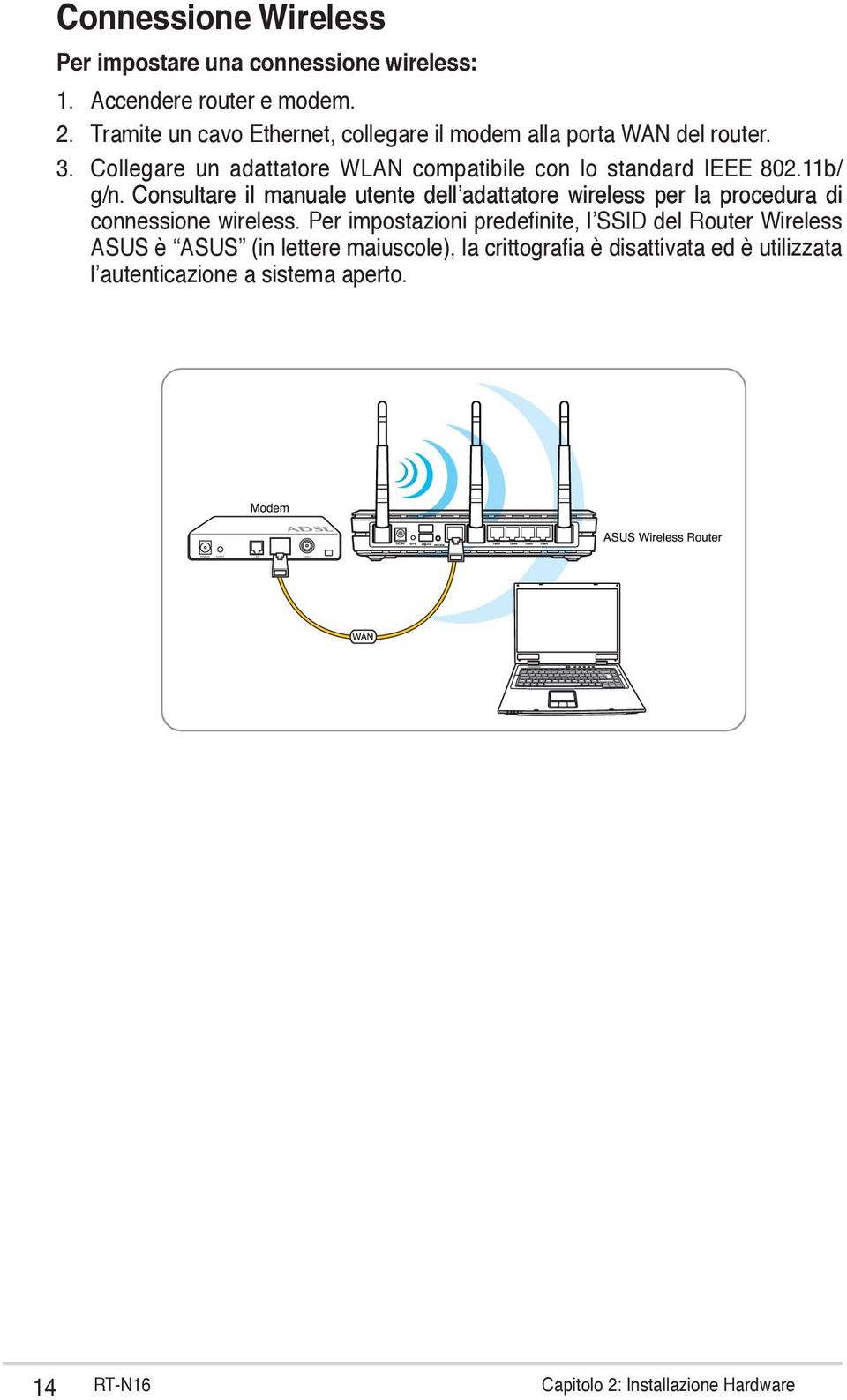 Collegare un adattatore WLAN compatibile con lo standard IEEE 802.11b/ g/n.