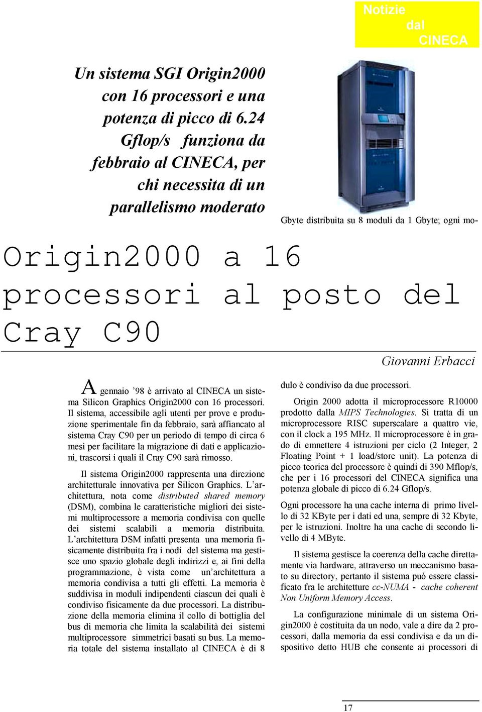 Graphics Origin2000 con 16 processori.