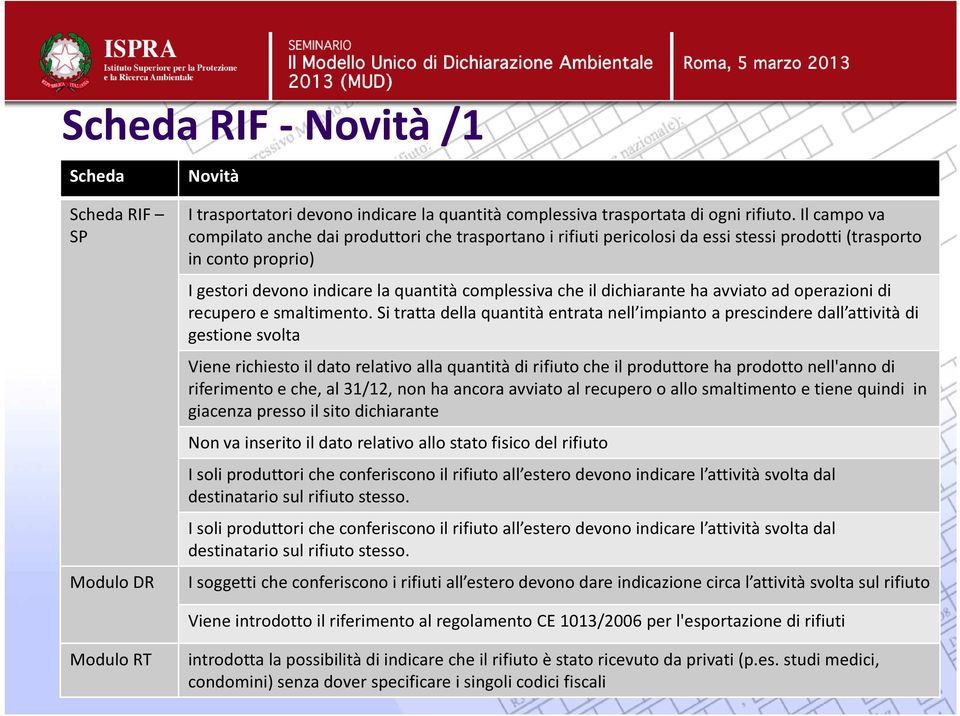 dichiarante ha avviato ad operazioni di recupero e smaltimento.