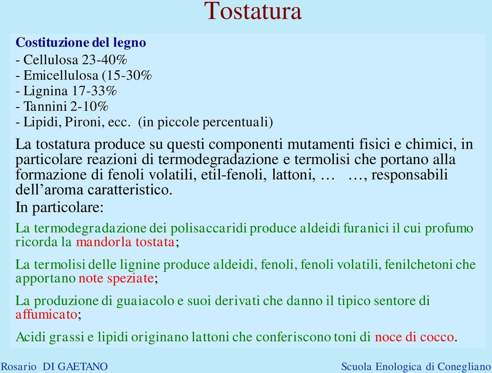 volatili, etil-fenoli, lattoni,, responsabili dell aroma caratteristico.